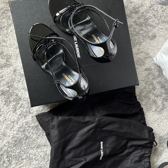 Saint Laurent Black Strappy Heels - Picture 6 of 9